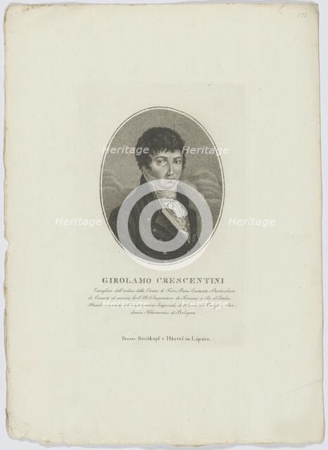 Portrait of Girolamo Crescentini (1762-1846), after 1800. Creator: Breitkopf & Härtel.