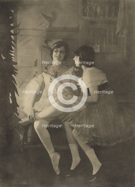 Portrait of girl and ballerina, 1915. Creator: Constant Puyo.