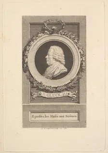 Portrait of Gluck, 1781. Creator: Augustin de Saint-Aubin