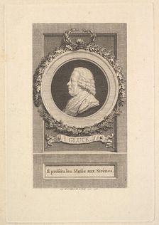 Portrait of Gluck, 1781. Creator: Augustin de Saint-Aubin