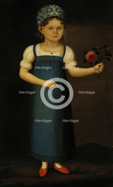 Portrait of Glafira Zimina, a Girl from a Merchant Family, 1825. Creator: Unknown.