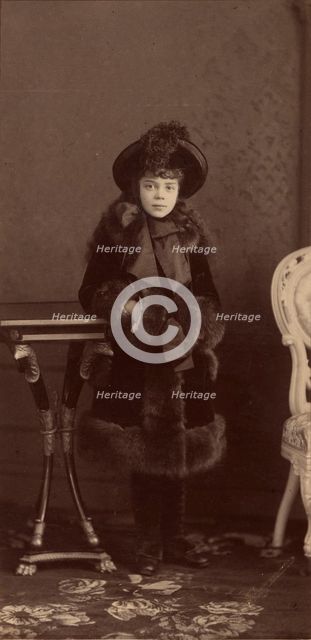 Portrait of Grand Duchess Xenia Alexandrovna of Russia (1875-1960), ca 1884.