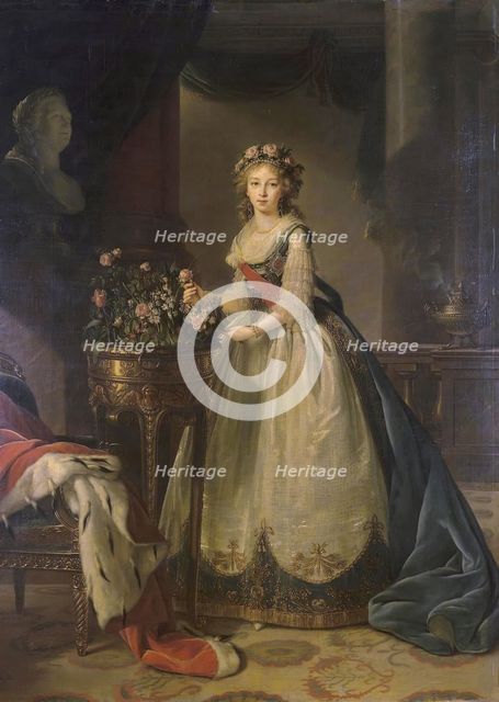 Portrait of Grand Duchess Yelizaveta Alexeyevna, 1795. Creator: Elisabeth Louise Vigee-LeBrun.