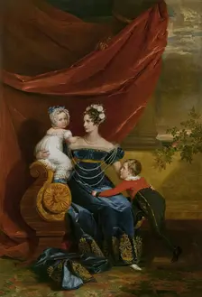 Portrait of Grand Duchess Alexandra Fiodorovna with Children, 1826. Creator: George Dawe