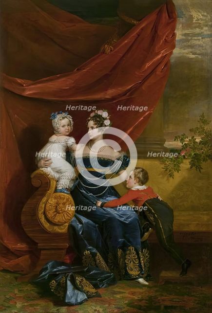 Portrait of Grand Duchess Alexandra Fiodorovna with Children, 1826. Creator: George Dawe.