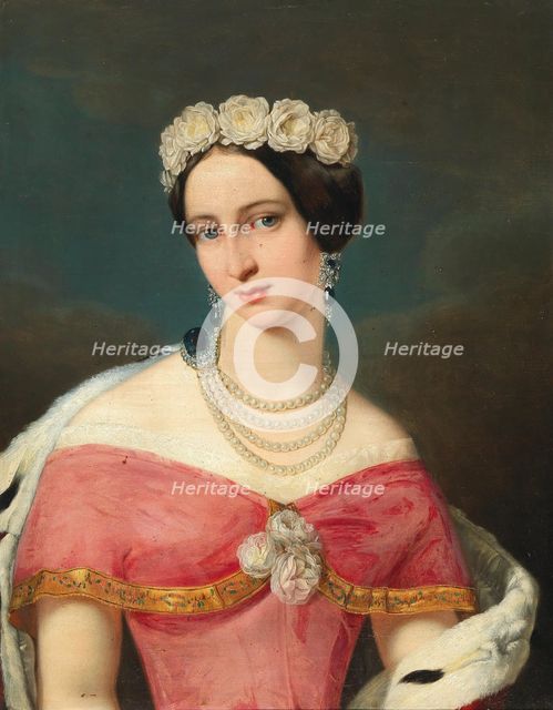 Portrait of Grand Duchess Alexandra Iosifovna of Saxe-Altenburg (1830-1911). Creator: Anonymous.