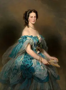 Portrait of Grand Duchess Alexandra Iosifovna of Saxe-Altenburg (1830-1911), 1859. Creator: Winterhalter, Franz Xavier (1805-1873)