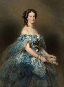 Portrait of Grand Duchess Alexandra Iosifovna of Saxe-Altenburg (1830-1911), 1859. Creator: Winterhalter, Franz Xavier (1805-1873)