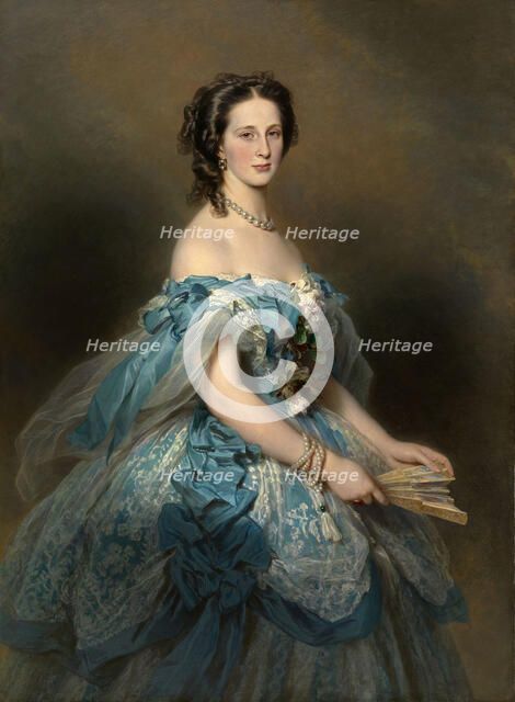 Portrait of Grand Duchess Alexandra Iosifovna of Saxe-Altenburg (1830-1911), 1859. Creator: Winterhalter, Franz Xavier (1805-1873).