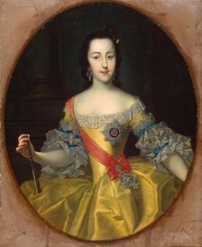Portrait of Grand Duchess Catherine Alexeyevna, 1745. Creator: Georg Cristoph Grooth