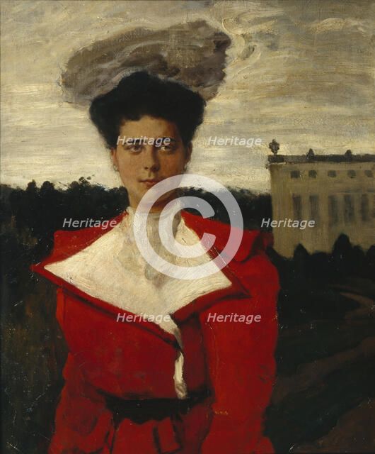 Portrait of Grand Duchess Elena Vladimirovna of Russia (1882-1957). Artist: Bakst, Léon (1866-1924)