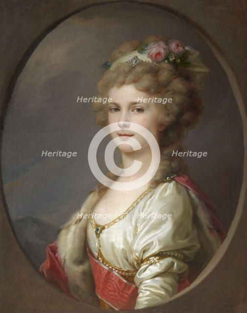 Portrait of Grand Duchess Elena Pavlovna of Russia (1784-1803), c 1800. Creator: Lampi, Johann-Baptist, the Younger (1775-1837).