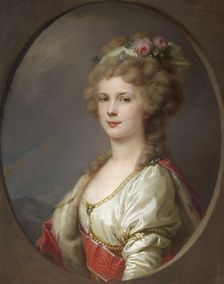 Portrait of Grand Duchess Elena Pavlovna of Russia (1784-1803), c 1800. Creator: Lampi, Johann-Baptist, the Younger (1775-1837)