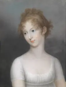 Portrait of Grand Duchess Elena Pavlovna of Russia (1784-1803), in white dress, 1804. Creator: Wagner (Wagener), Friedrich Erhard (1759-1813)