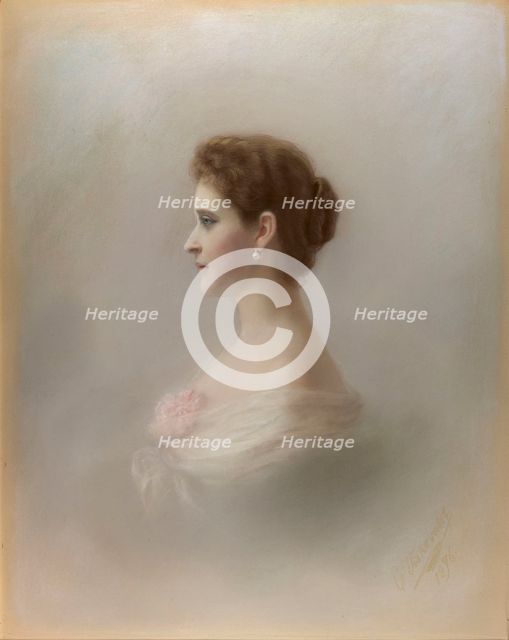 Portrait of Grand Duchess Elizaveta Fyodorovna, Princess Elizabeth of Hesse and by Rhine, 1896. Creator: Viskovatova, Ekaterina Ieronimovna (1838-1911).