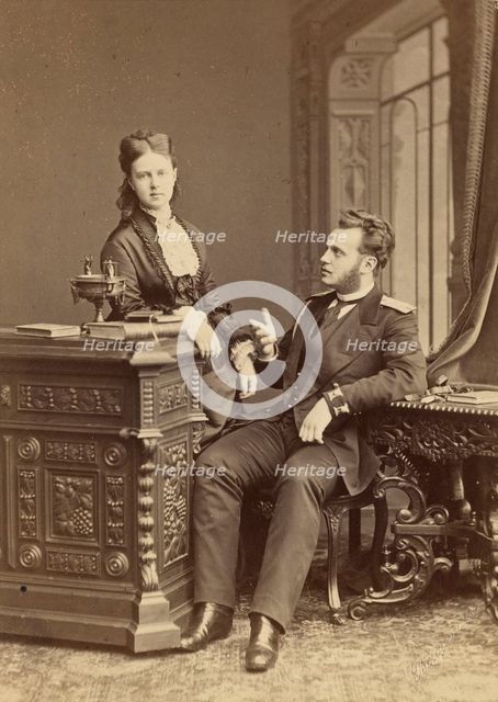 Portrait of Grand Duchess Maria Alexandrovna of Russia (1853-1920) and Grand Duke Alexei Alexandrovi