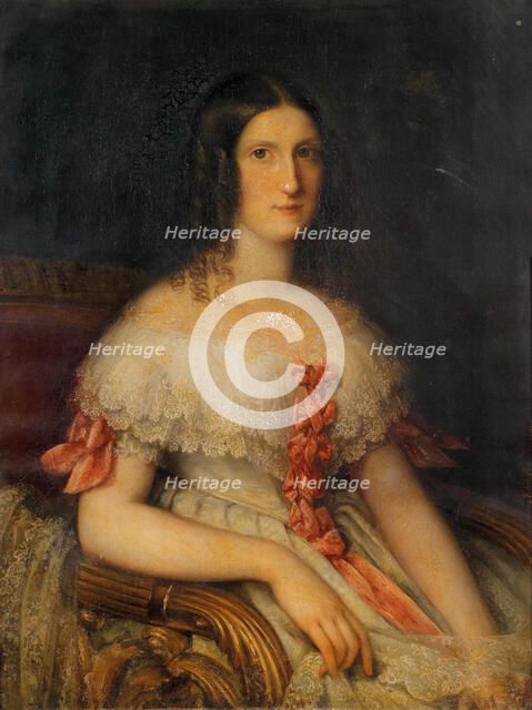 Portrait of Grand Duchess Maria Antonia of Tuscany (1814-1898), 1842. Creator: Beaudin, Félicité (1797-1879).