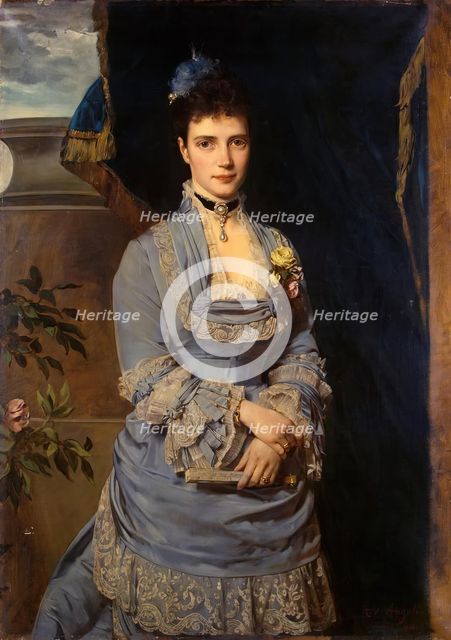 Portrait of Grand Duchess Maria Fiodorovna, 1874. Creator: Heinrich von Angeli.