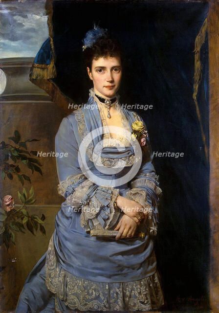 Portrait of Grand Duchess Maria Fyodorovna, Princess Dagmar of Denmark', (1847-1928), 1874. Creator: Angeli, Heinrich von (1840-1925).