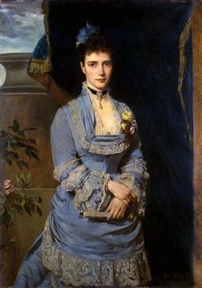 Portrait of Grand Duchess Maria Fyodorovna, Princess Dagmar of Denmark (1847-1928), 1874. Creator: Angeli, Heinrich von (1840-1925)