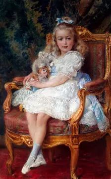Portrait of Grand Duchess Maria Nikolaevna of Russia (1899–1918), 1905. Creator: Makovsky, Konstantin Yegorovich (1839-1915)