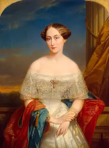 Portrait of Grand Duchess Olga Nikolaevna of Russia (1822-1892), Queen of Württemberg, 1848. Creator: Keyser, Nicaise de (1813-1887)
