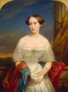 Portrait of Grand Duchess Olga Nikolaevna of Russia (1822-1892), Queen of Württemberg, 1848. Creator: Keyser, Nicaise de (1813-1887)