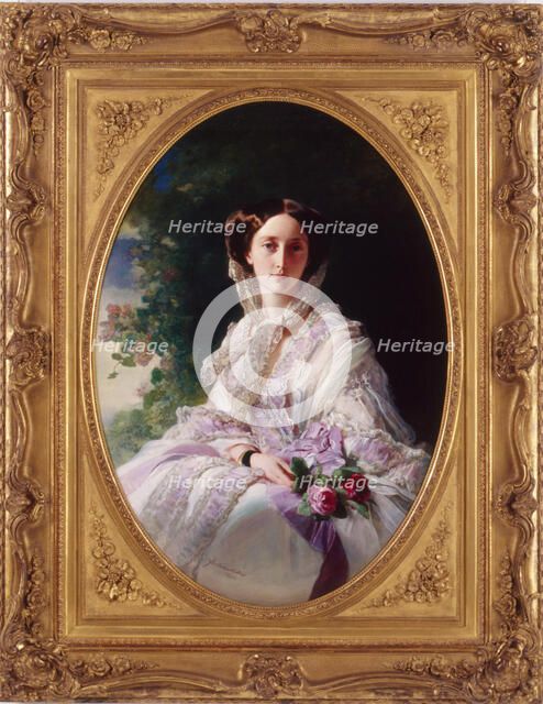 Portrait of Grand Duchess Olga Nikolaevna of Russia (1822-1892), Queen of Württemberg, 1856. Artist: Winterhalter, Franz Xavier (1805-1873)