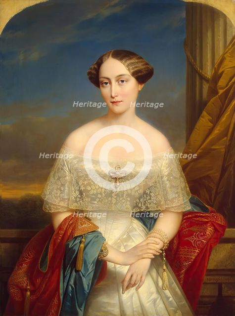 Portrait of Grand Duchess Olga Nikolayevna, 1848. Creator: Nicaise de Keyser.