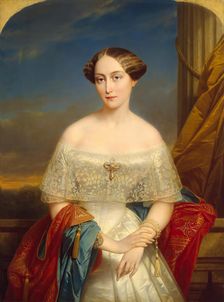 Portrait of Grand Duchess Olga Nikolayevna, 1848. Creator: Nicaise de Keyser