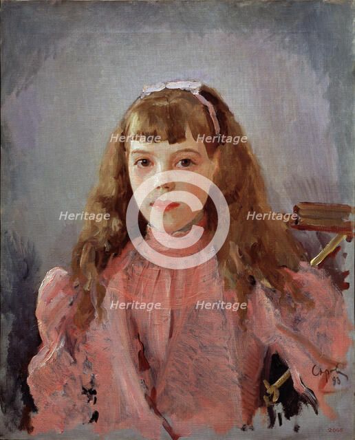 Portrait of Grand Duchess Olga Alexandrovna of Russia (1882–1960), 1893. Artist: Serov, Valentin Alexandrovich (1865-1911)