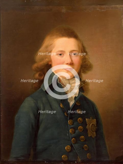 Portrait of Grand Duke Alexander Pavlovich, 1792. Creator: Jean Louis Voille.