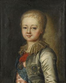 Portrait of Grand Duke Alexander Pavlovich (Alexander I) as Child. Artist: Lampi, Johann-Baptist von, the Elder (1751-1830)