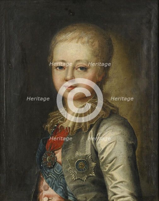 Portrait of Grand Duke Alexander Pavlovich (Alexander I) as Child. Artist: Lampi, Johann-Baptist von, the Elder (1751-1830)
