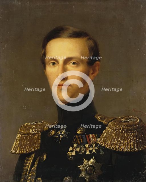 Portrait of Grand Duke Konstantin Nikolayevich, 1850. Creator: Franz Kruger.