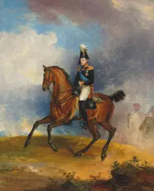 Portrait of Grand Duke Nikolai Pavlovich (1796-1855) on horseback , 1822