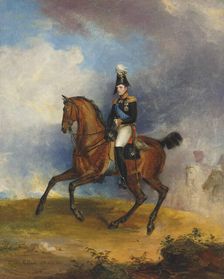 Portrait of Grand Duke Nikolai Pavlovich (1796-1855) on horseback , 1822