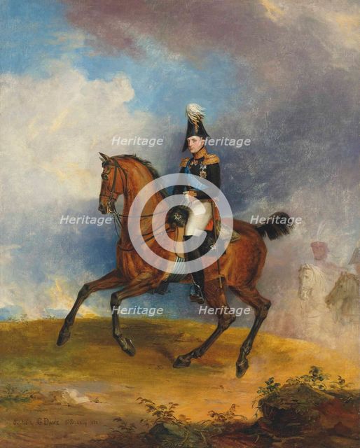 Portrait of Grand Duke Nikolai Pavlovich (1796-1855) on horseback , 1822.