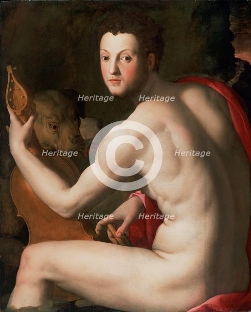 Portrait of Grand Duke of Tuscany Cosimo I de' Medici (1519-1574) as Orpheus, ca 1537. Artist: Bronzino, Agnolo (1503-1572)
