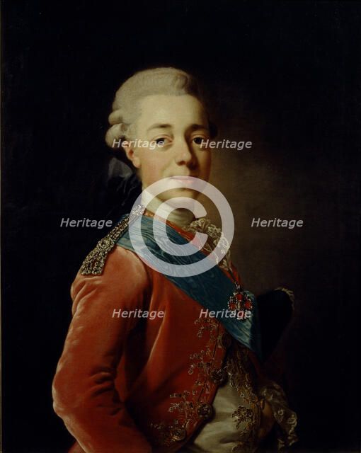 Portrait of Grand Duke Pavel Petrovich (1754-1801), 1776. Artist: Roslin, Alexander (1718-1793)