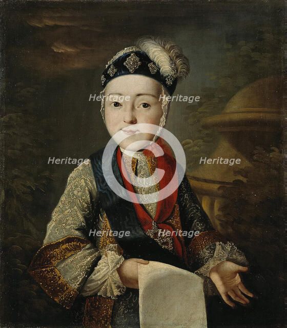 Portrait of Grand Duke Pavel Petrovich (1754-1801) as child, Mid of the 18th cen.. Artist: Anonymous  