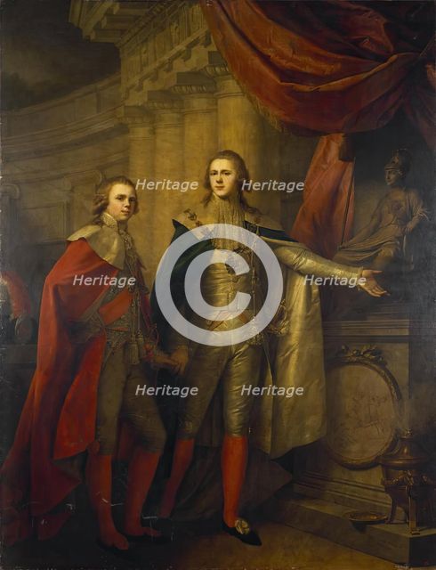 Portrait of Grand Dukes Alexander and Constantine, 1795. Creator: Johann Baptist Lampi I.