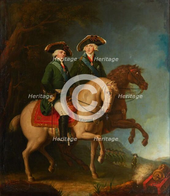 Portrait of Grand Dukes Alexander Pavlovich and Constantine Pavlovich, 1795. Creator: Anonymous.