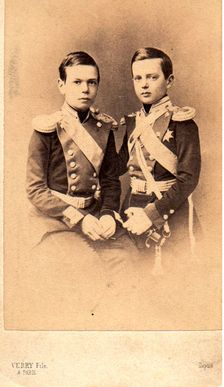Portrait of Grand Dukes Vladimir Alexandrovich of Russia and Alexander Alexandrovitch of Russia, 1850s