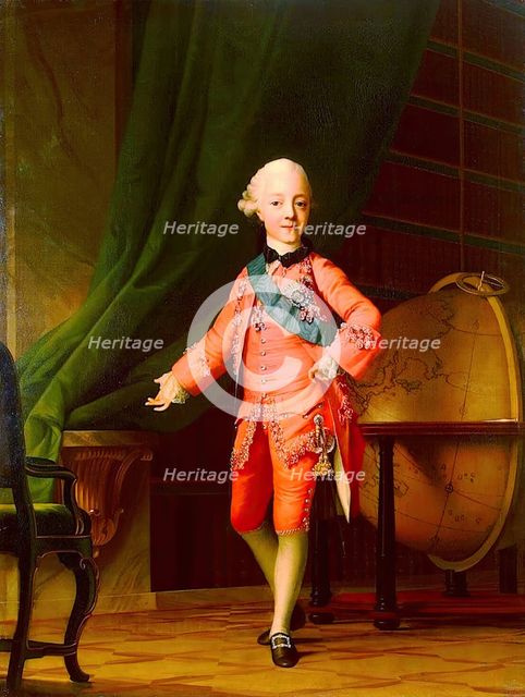 Portrait of Grand Prince Paul Petrovich in the Classroom, 1766. Creator: Vigilius Erichsen.