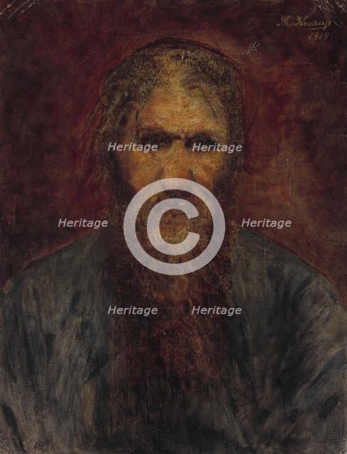 Portrait of Grigori Yefimovich Rasputin (1869-1916), 1914. Creator: Krarup, Theodora  .