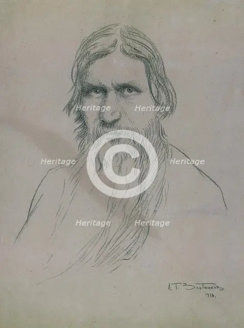 Portrait of Grigori Yefimovich Rasputin (1869-1916), 1916.