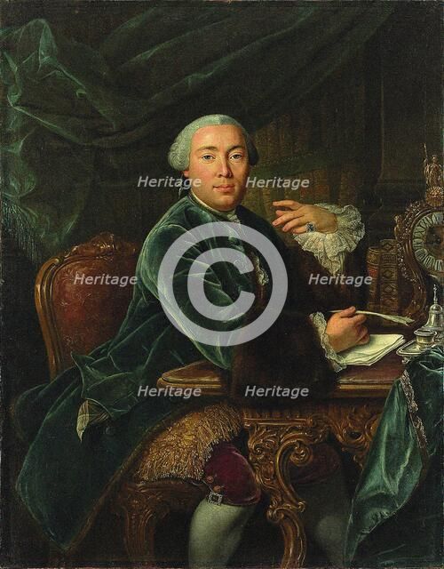 Portrait of Grigory Nikolayevich Teplov (1717-1779), Mid of the 18th cen. Creator: Lueders, David (1710-1759).