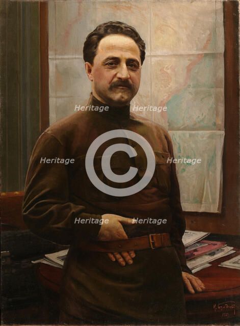 Portrait of Grigory (Sergo) Ordzhonikidze (1886–1937), 1929. Artist: Brodsky, Isaak Izrailevich (1884-1939)