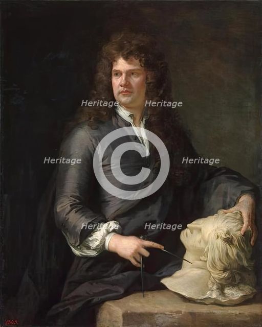 Portrait of Grinling Gibbons, 1685. Creator: Sir Godfrey Kneller.